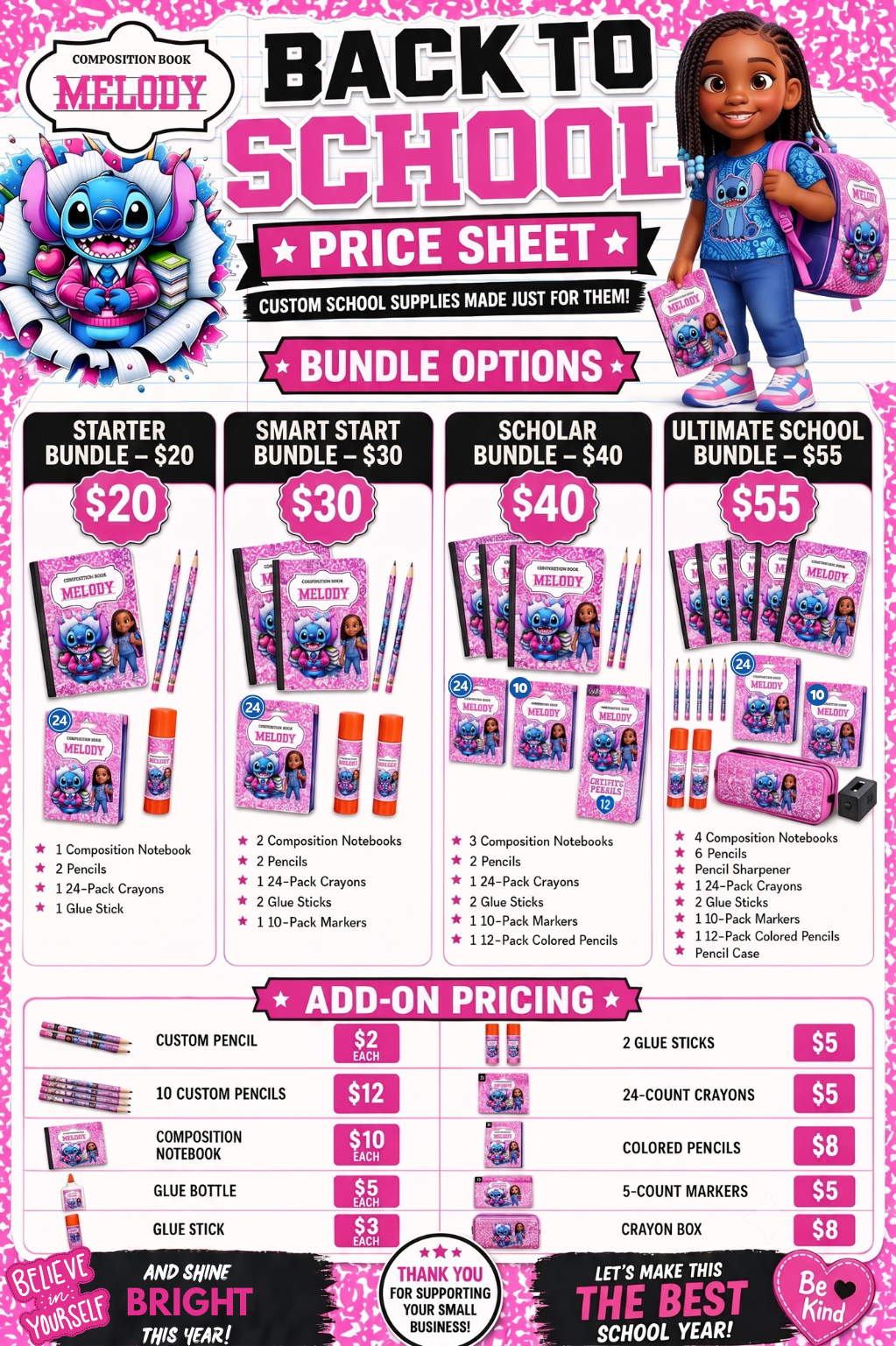 Personalized Back-to-School Starter Bundle